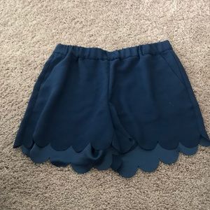 Madewell blue scalloped shorts